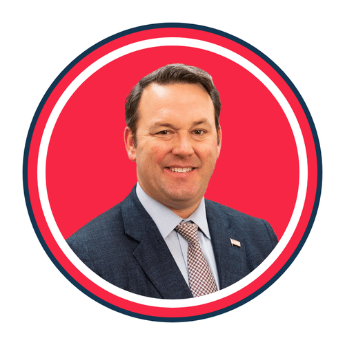 Burt Jones, Lieutenant Governor of Georgia's headshot for RSLC. He is smiling.